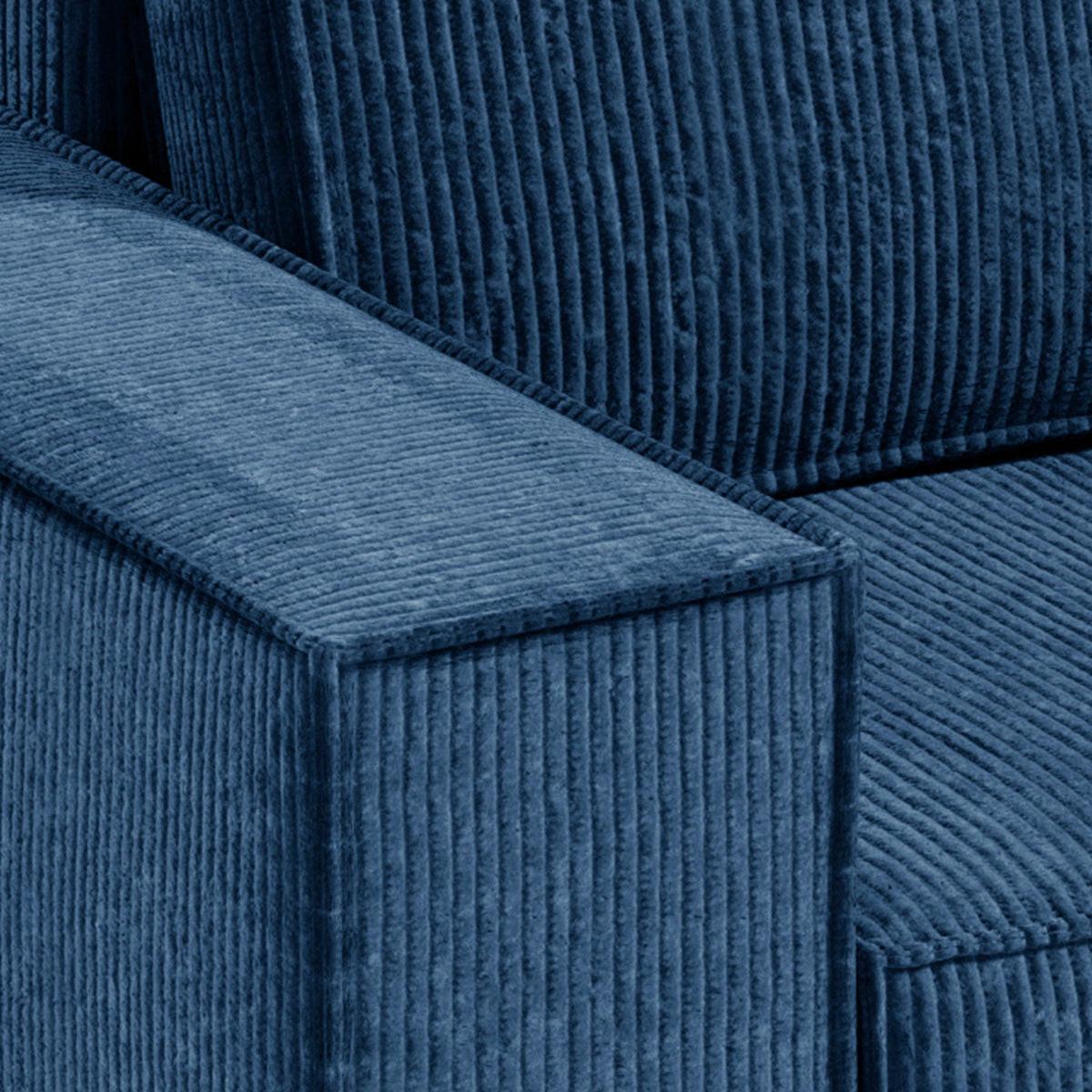 ECKSOFA Isaac 3 Sitzplätze Blau - Blau, Holz (257/148cm) - Petits-meubles