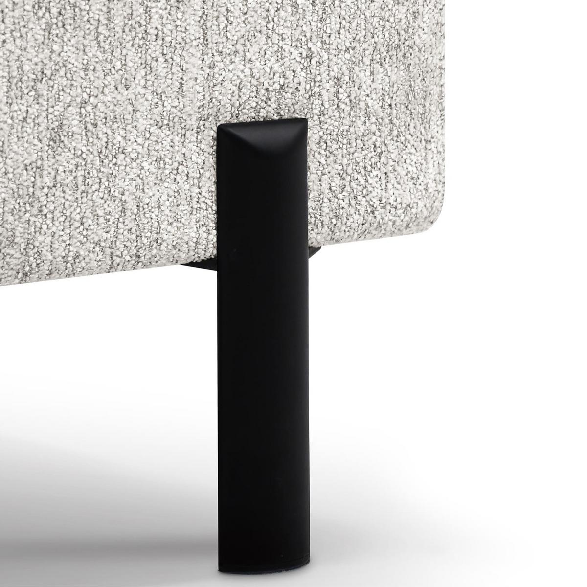 ECKSCHLAFSOFA Sora Mini mit verstellbaren Kopfstützen und Schlaffunktion, Chenille-Stoff, Beige, Links - Beige/Schwarz, Textil (285/190cm) - Beautysofa