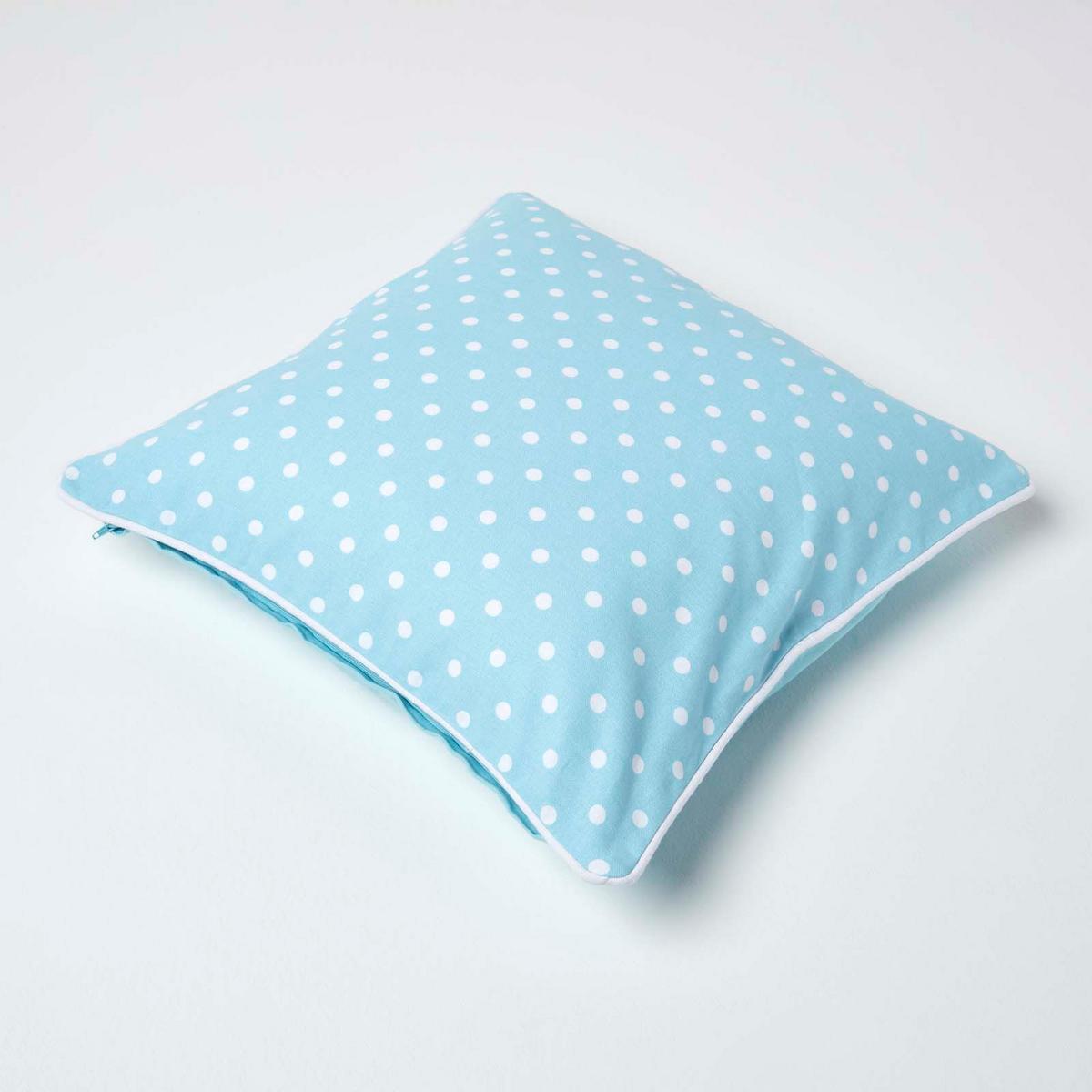 KISSENHÜLLE Polka Dots 45/45 cm, 100% Baumwolle - Blau, Textil (45/45cm) - Homescapes