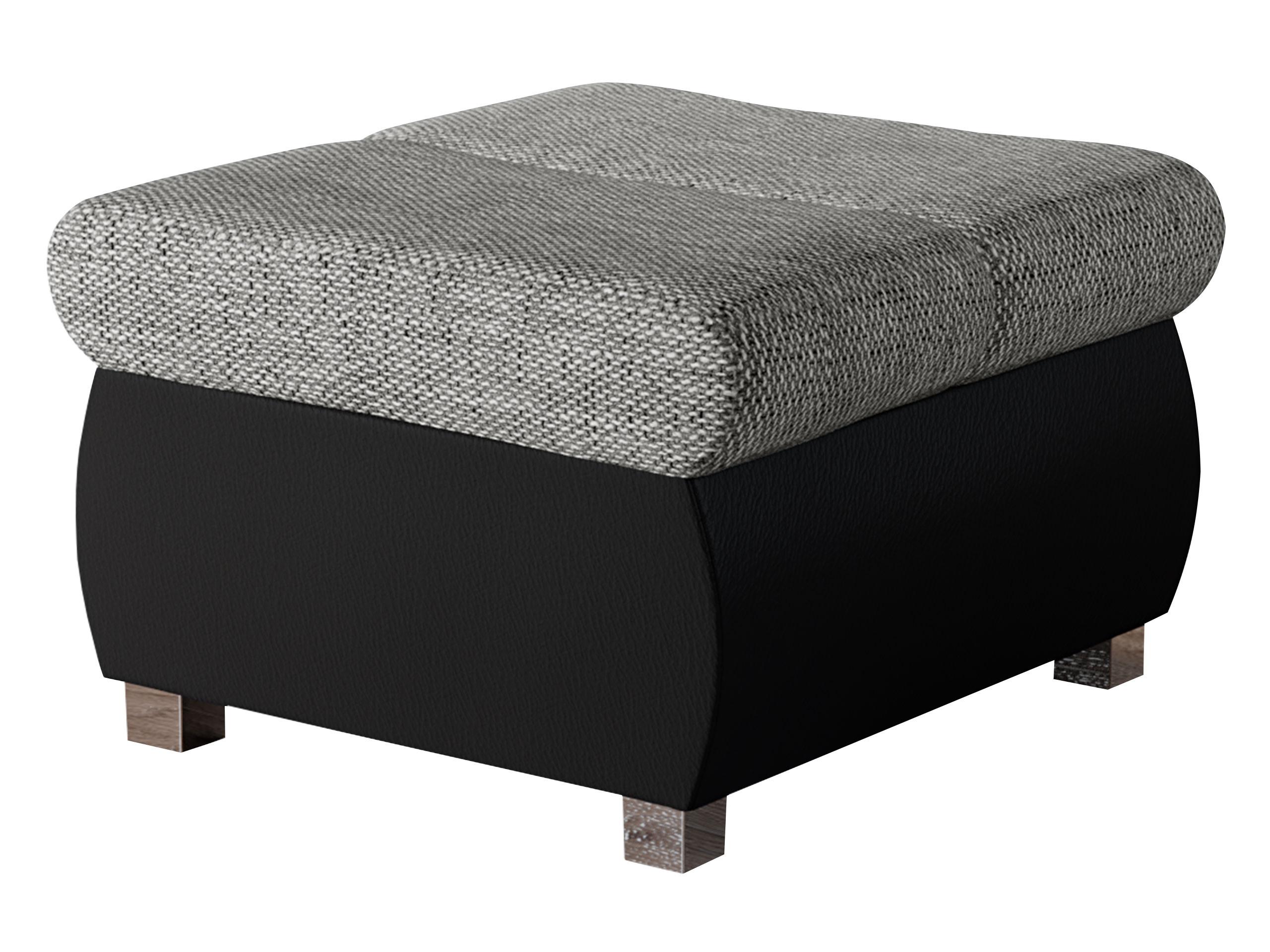 POLSTERHOCKER Bangkok Klein - Silberfarben/Schwarz, Holz/Kunststoff (60/39/60cm) - MIRJAN24
