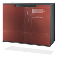 KOMMODE Sylt Bordeaux Hochglanz - Bordeaux, Holzwerkstoff (92.5/73.5/35cm) - Vladon
