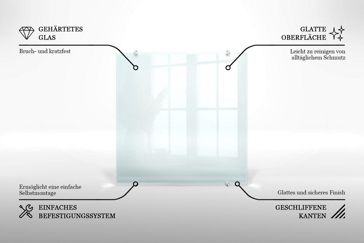 KÜCHENRÜCKWAND – 60x60 cm - Transparent, Glas (60/60/0.4cm) - Wallfluent