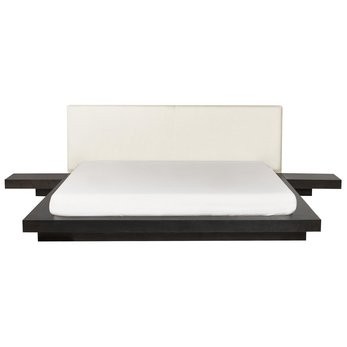 BETT 180/200 cm Dunkelbraun Zen - Dunkelbraun/Weiß, Holzwerkstoff (180/200cm) - Beliani