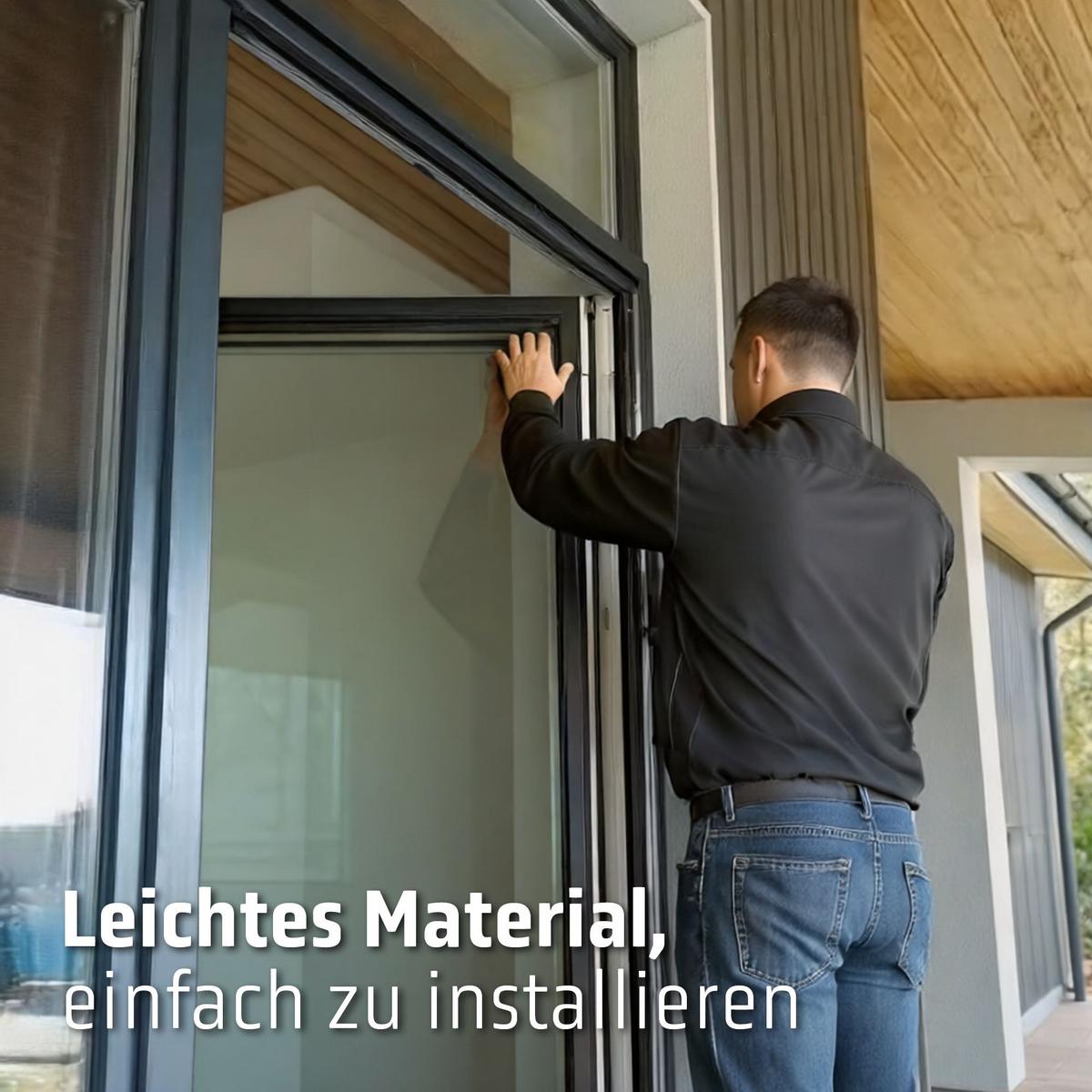 INSEKTENSCHUTZTÜR plissiert anthrazit - Anthrazit, Textil (96/203/3.7cm) - Cocoon Home Concepts