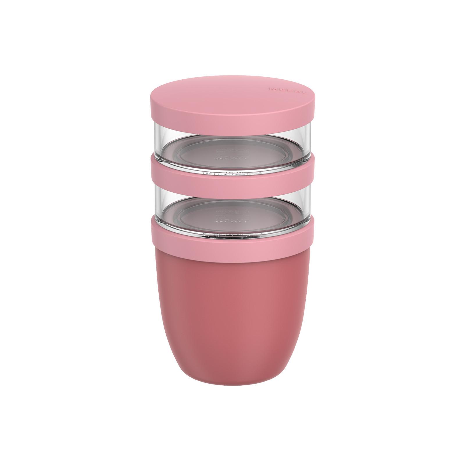 LUNCHPOT Ellipse Vivid Mauve 500 ml + 2x 200 ml - Altrosa, Kunststoff (10.7/20/10.7cm) - Mepal