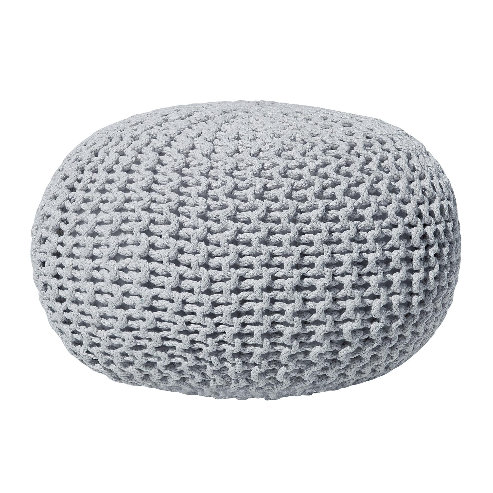POUF Conrad 40/40/25 cm - Grau, Naturmaterialien/Textil (40/25/40cm) - Beliani