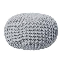 POUF Conrad 40/40/25 cm - Grau, Naturmaterialien/Textil (40/25/40cm) - Beliani