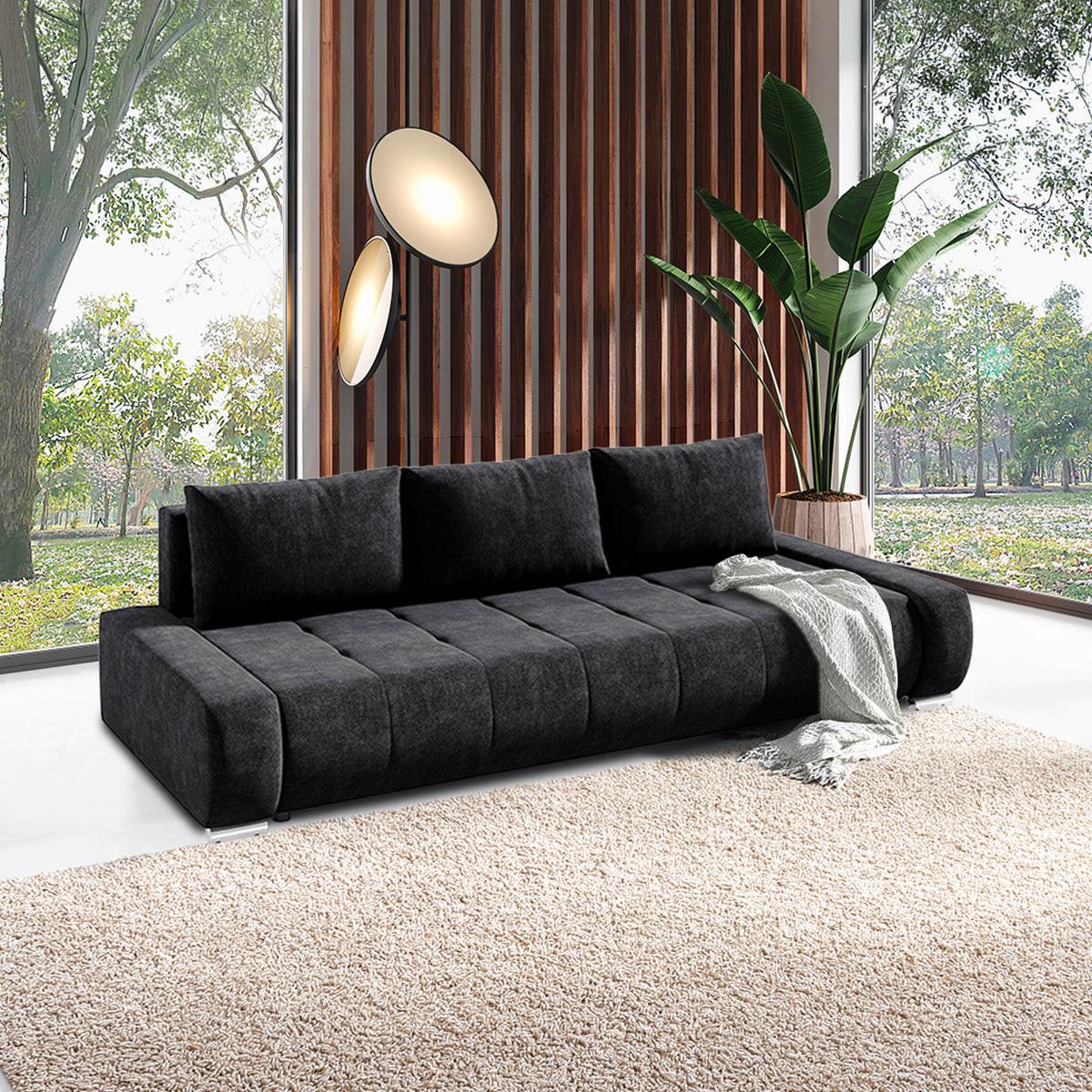 SCHLAFSOFA Jonas 3 Sitzplätze Dunkelgrau - Dunkelgrau, Holzwerkstoff (240/85/110cm) - Petits-meubles