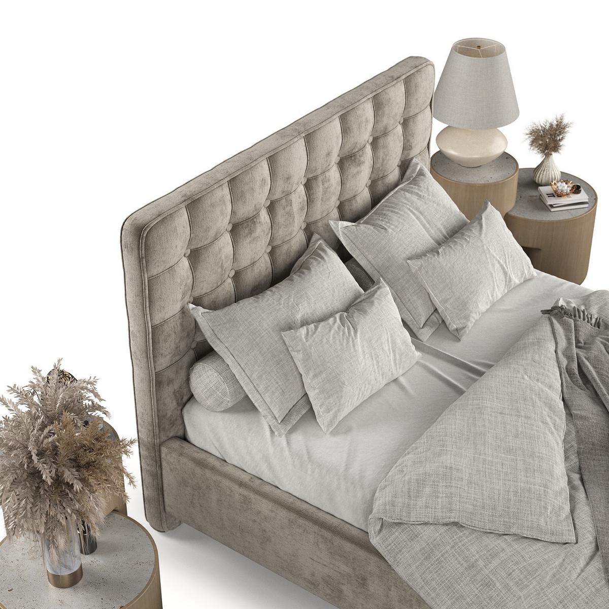 POLSTERBETT Paloma 160/200 cm Beige im Lotta Stoff - Beige/Naturfarben, Holz/Holzwerkstoff (160/200cm) - AltaBeds