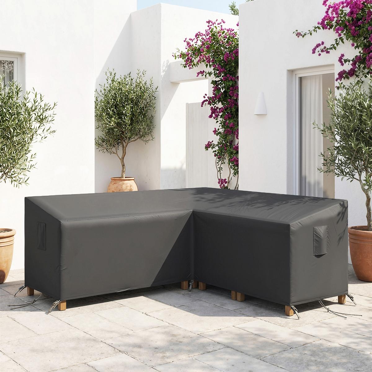 GARTENMÖBEL-ABDECKUNG 420D-Oxford-Gewebe Schwarz - Schwarz, Textil (216/78/216cm) - Outsunny