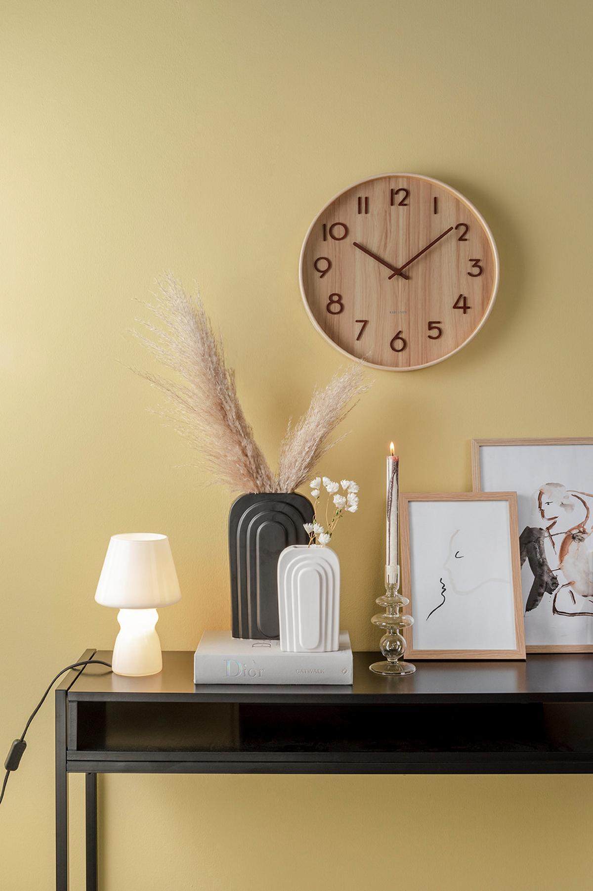 WANDUHR 40/40 cm - Hellbraun, Holz (40/40/1cm) - ONZENO