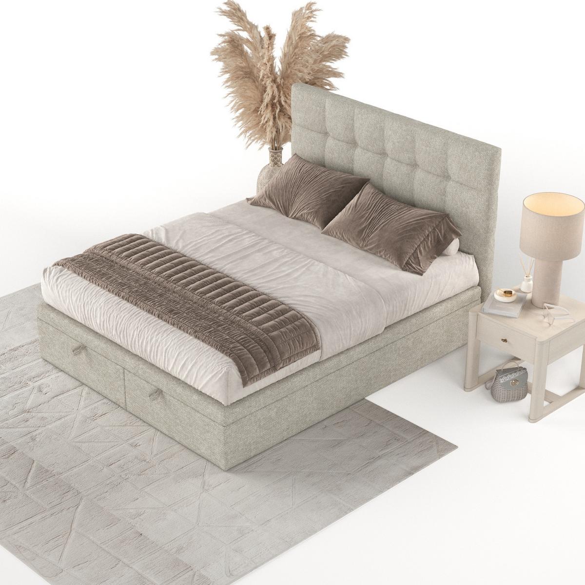 POLSTERBETT Guam mit Stauraum 120/200 cm Beige im Alta Stoff - Beige/Schwarz, Holz/Holzwerkstoff (120/200cm) - AltaBeds