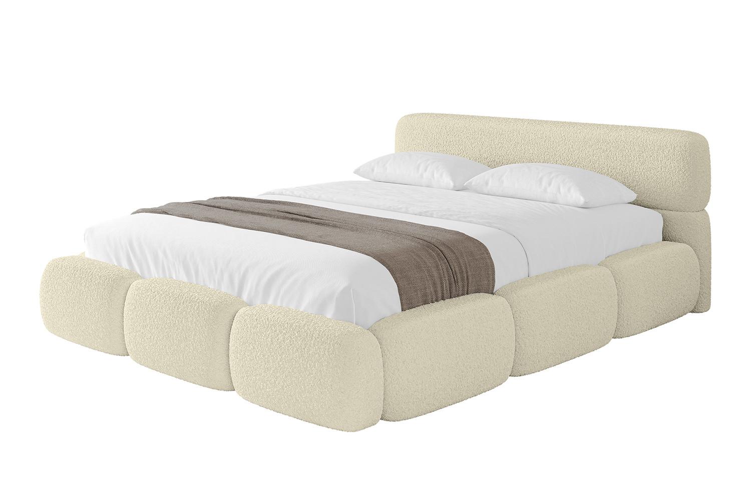 POLSTERBETT mit Bettkasten und Lattenrost, Boxbett ohne Matratze - ELVA-v1 180x200 Beige - Beige, Holzwerkstoff/Textil (180/200cm) - ALTDECOR