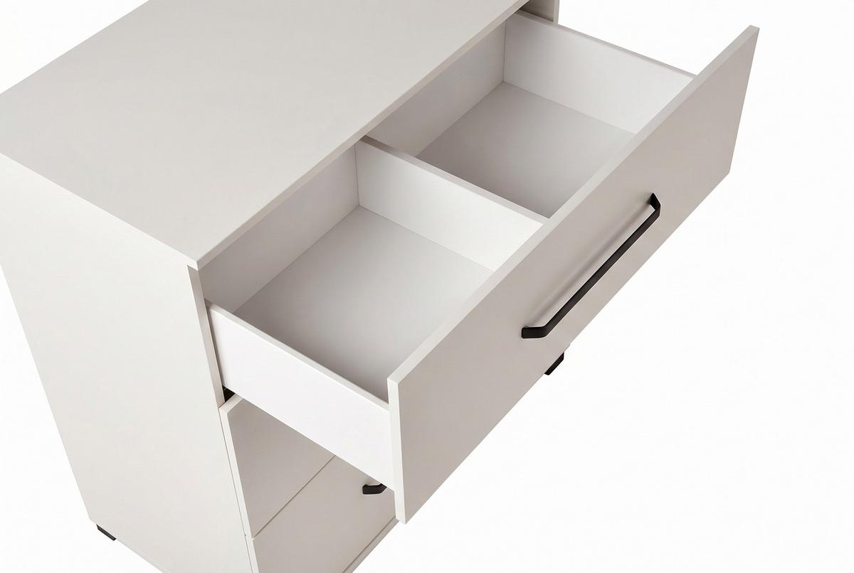 WICKELKOMMODE Essentials Weiß - Schwarz/Weiß, Holzwerkstoff/Kunststoff (88/101/79cm) - arthur berndt