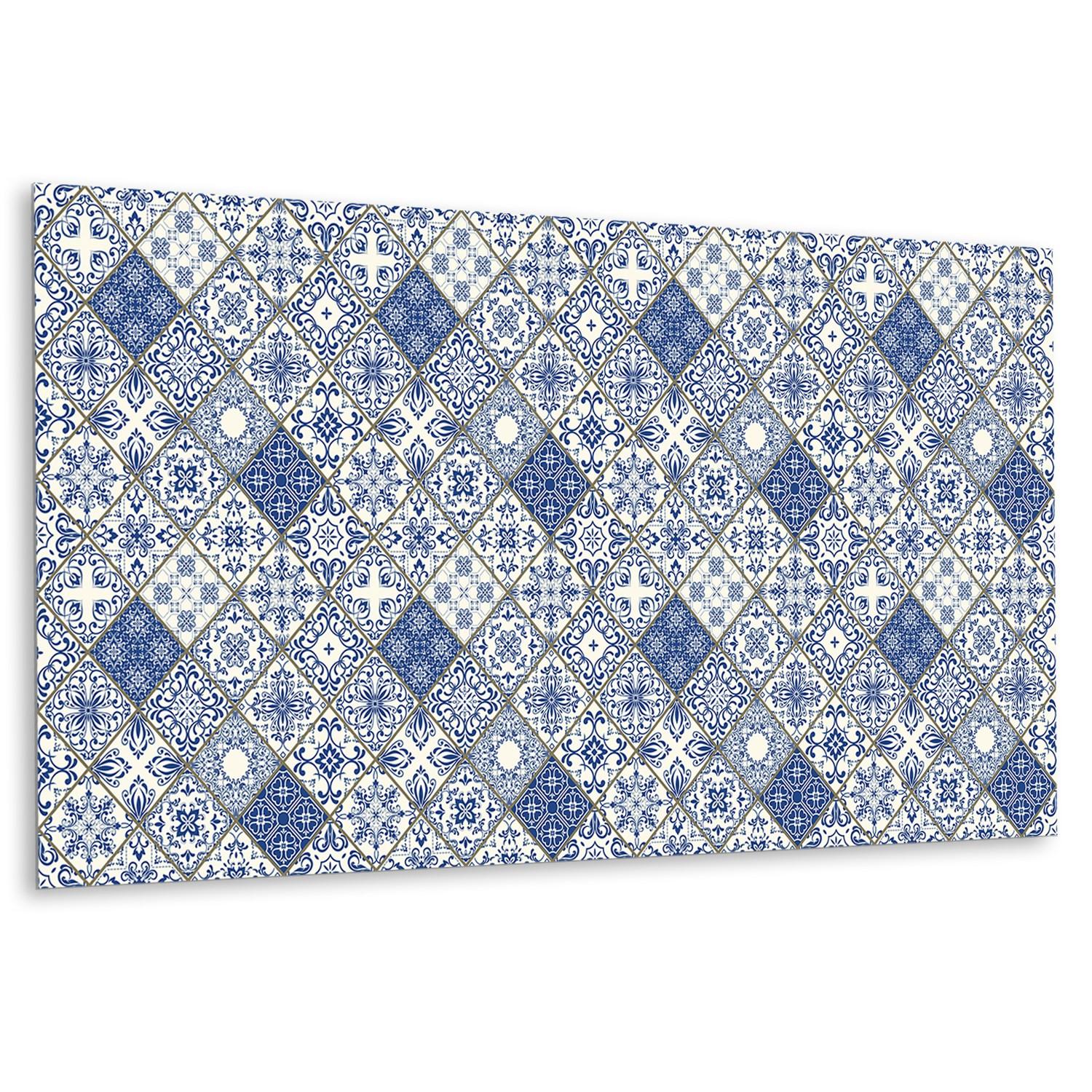 SELBSTKLEBENDES WANDPANEL 100x50 cm - Portugiesisches Muster - Blau, Textil (100/1.6/50cm) - TULUP