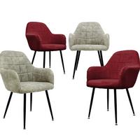 ESSZIMMERSTUHL 4er Set Bordeaux-Olive Samt-Kunstleder - Bordeaux/Olivgrün, Textil (60/84/58cm) - ECD-Germany