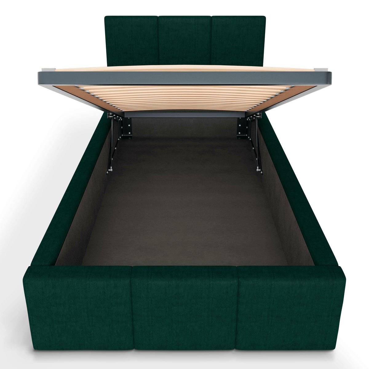 POLSTERBETT für Schlafzimmer Bett mit Stauraum Flaschengrün 90x200 - Dunkelgrün, Holzwerkstoff/Metall (90/200cm) - Muralo