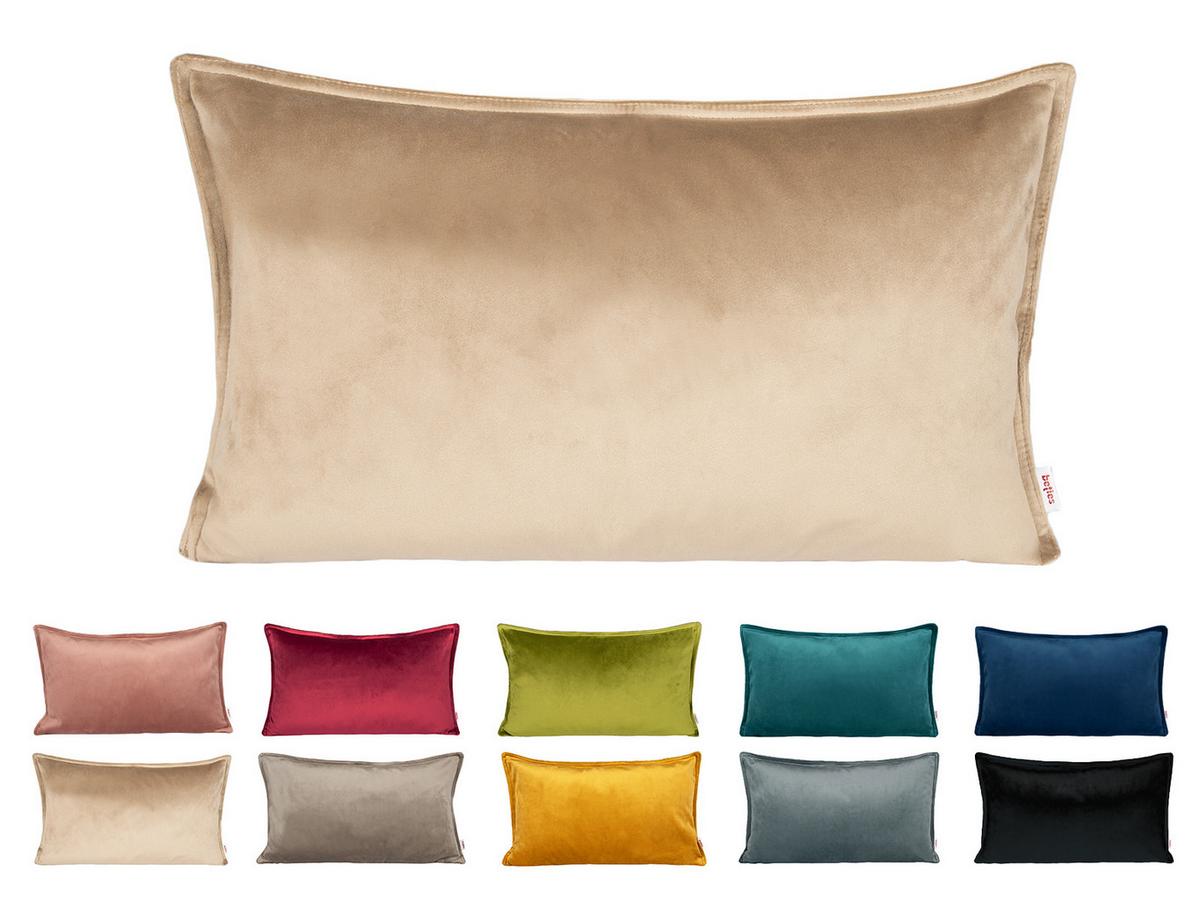 KISSENHÜLLE Samt&Sonders braun-beige 50/30 cm - Beige, Textil (30/50cm) - beties Heimtextil