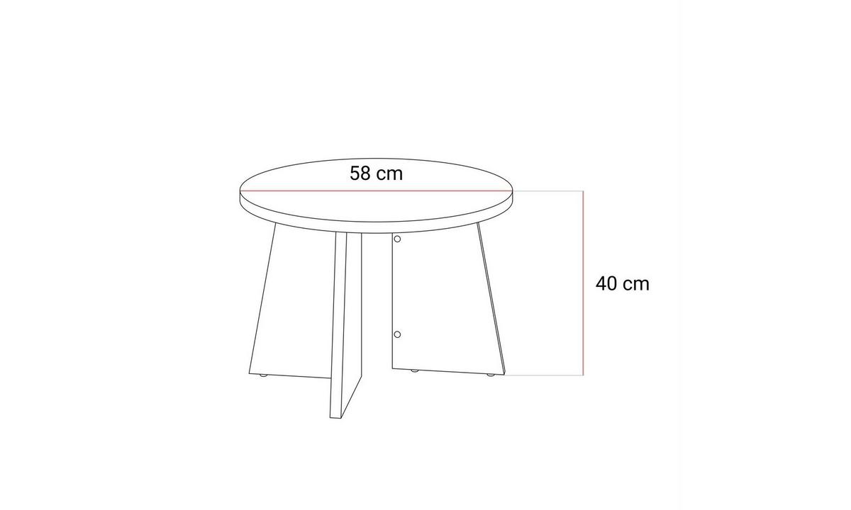 COUCHTISCH MOCHA 58/58/40 cm rund Nussbaum Royal - Nussbaumfarben, Holzwerkstoff (58/58/40cm) - Lookway