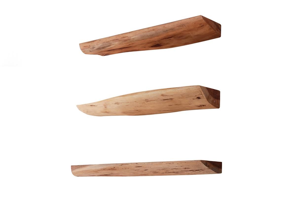 WANDREGAL FERHA 3ER SET Holz Akazie - Naturfarben, Holz (60/4/13cm) - KAWOLA