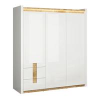 SCHRANK 3 Türen Helios Weiß und Holz - Weiß, Holzwerkstoff (180/202/60cm) - Petits-meubles