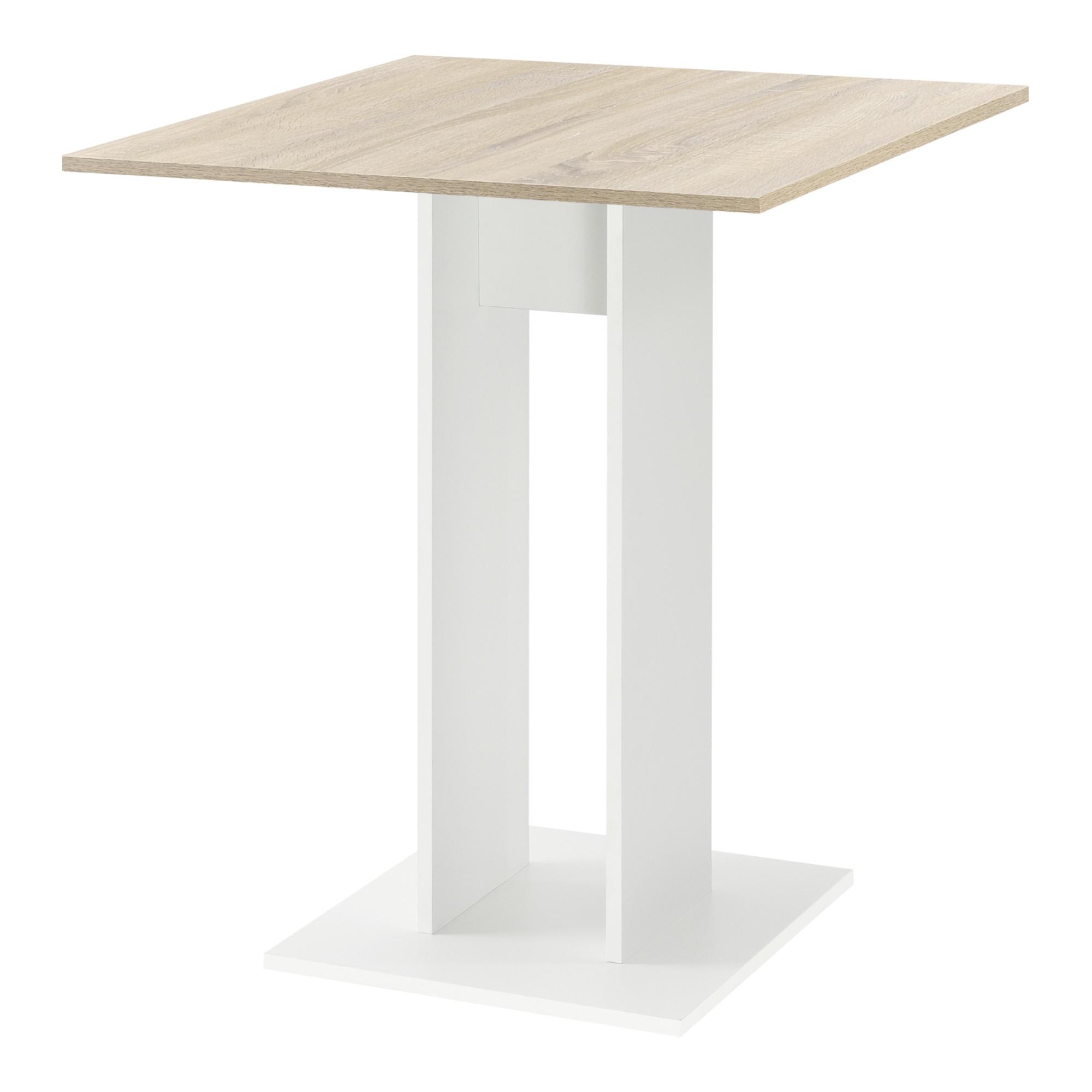KÜCHENTISCH Lindesnes - Eichefarben/Weiß, Holzwerkstoff (65/65/78cm) - [en.casa]