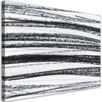 LEINWANDBILD Horizontale Linien Abstraktion 100x70cm - Schwarz, Textil (100/70cm) - Feeby