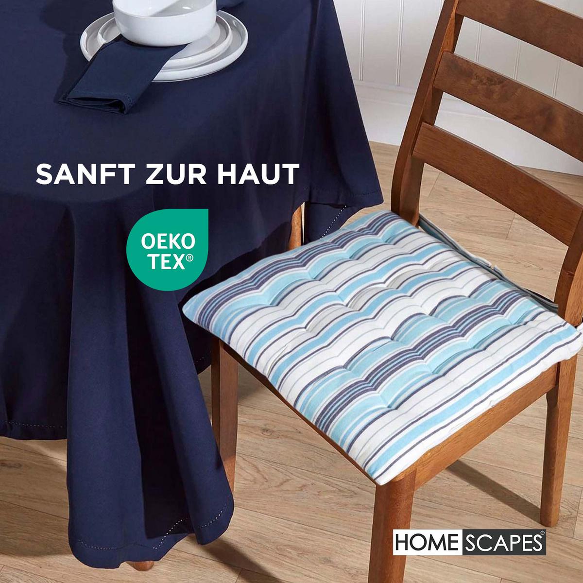 STUHLKISSEN dunkelblau 40/40/6,5 cm - Dunkelblau, Textil (40/40/6.5cm) - Homescapes