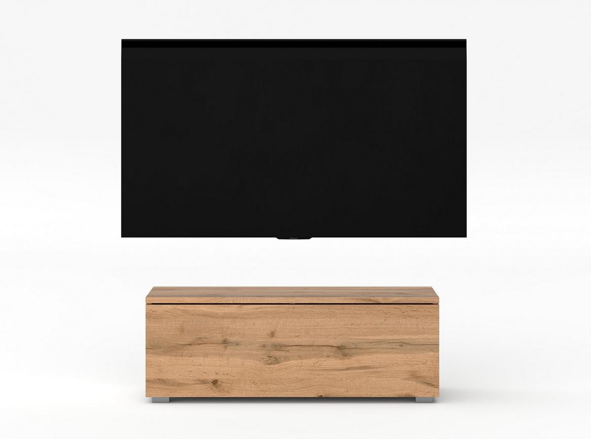 LOWBOARD Loriano 100 Eiche Wotan 100/36,5/32 cm – Hängend und Stehend - Braun, Holzwerkstoff/Kunststoff (100/36.5/32cm) - AX Living