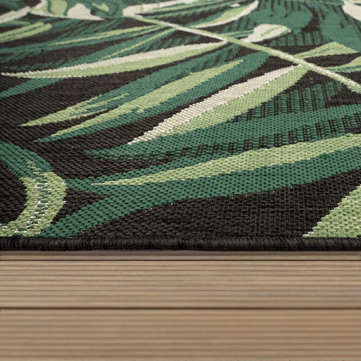 OUTDOORTEPPICH, mit Palmen-Motiv, Schwarz, 200 x 290 cm - Schwarz, Textil (290/200cm) - KADIMA DESIGN