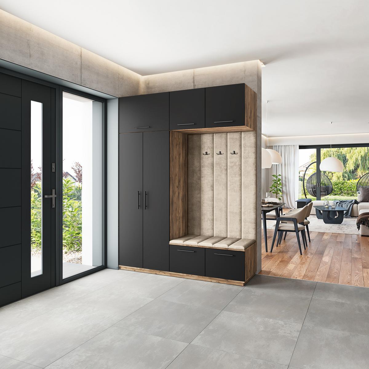 GARDEROBENSCHRANK REMA 180/240/60 cm Modern Eichefarben - Eichefarben/Beige, Holzwerkstoff (180/240/60cm) - MASSENO