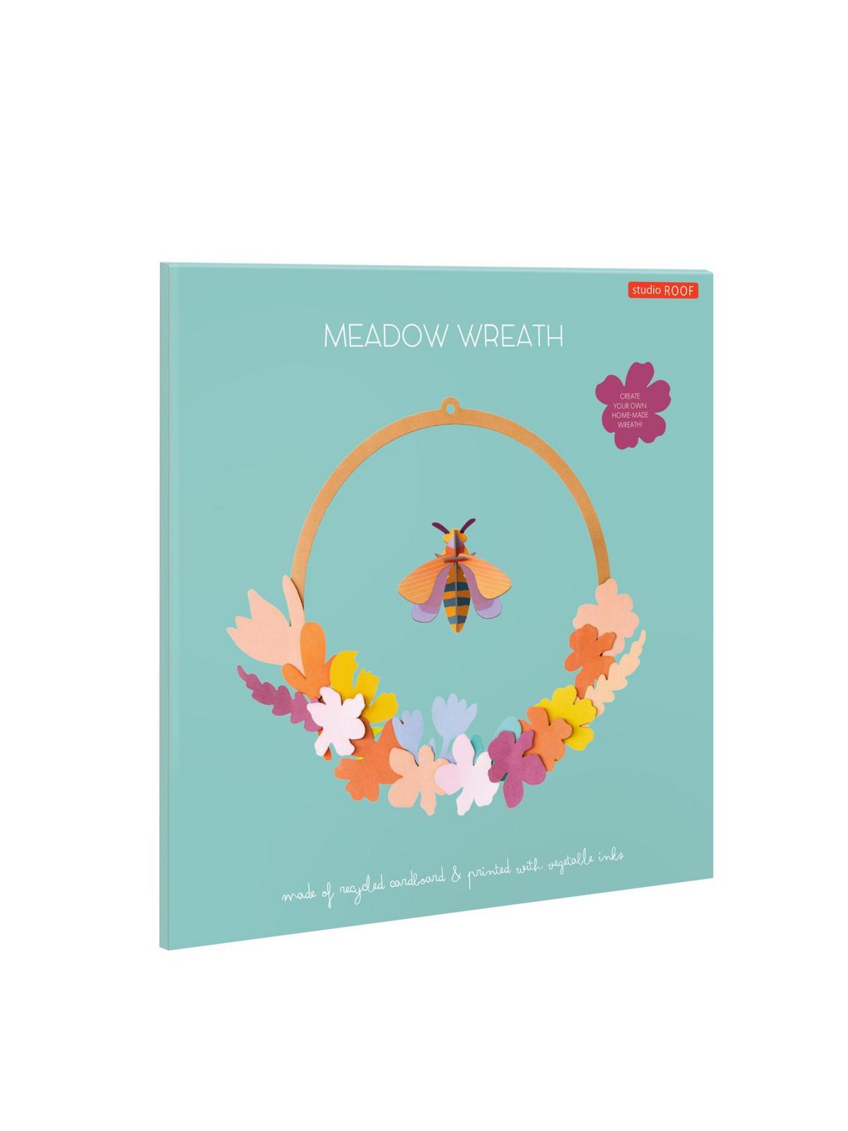 WANDDEKO Bienen-Blumenkranz 31/31 cm - Multicolor, Wellpappe (31/31/1cm) - Studio Roof