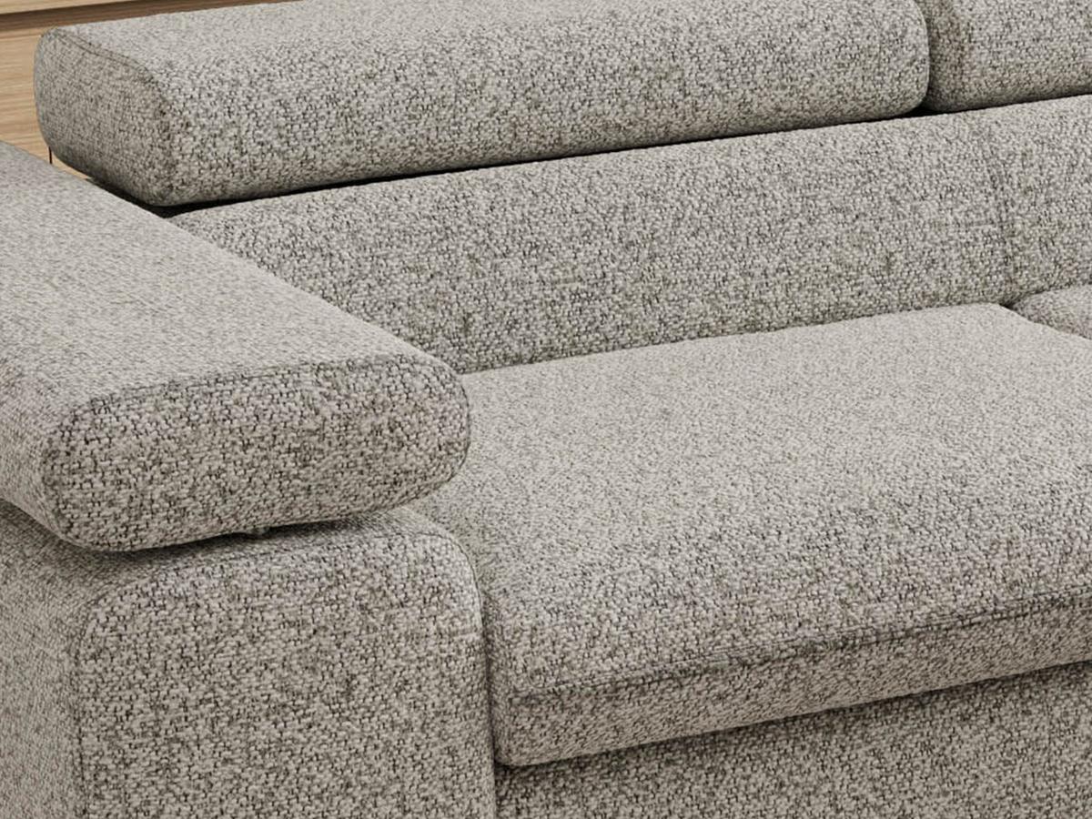 ECKSOFA PABLO L Hellgrau Struktur - Rechts Seite - Hellgrau/Schwarz, Textil/Metall (273/208cm) - MKS