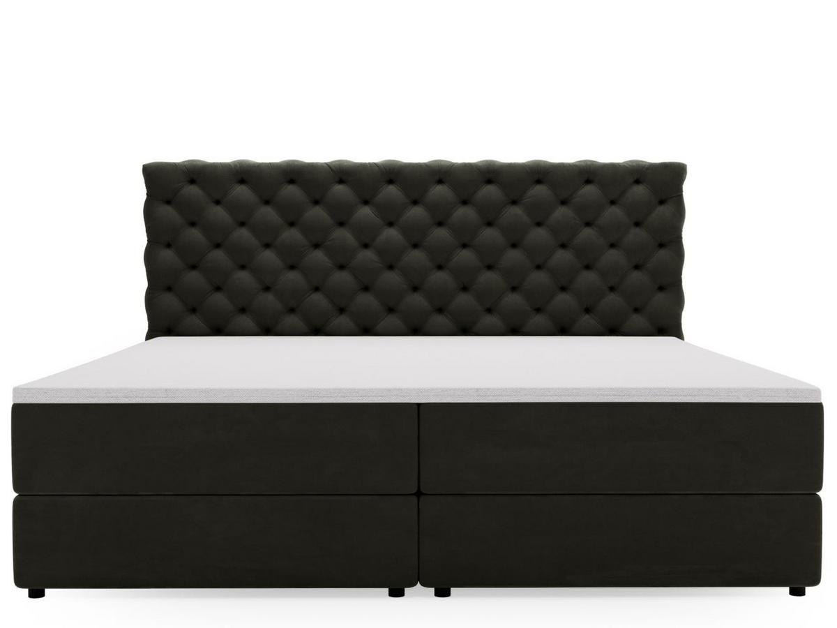 BOXBETT Bergamo 140x200 Dunkelgrau - Dunkelgrau/Schwarz, Holz/Textil (140/200cm) - Graingold