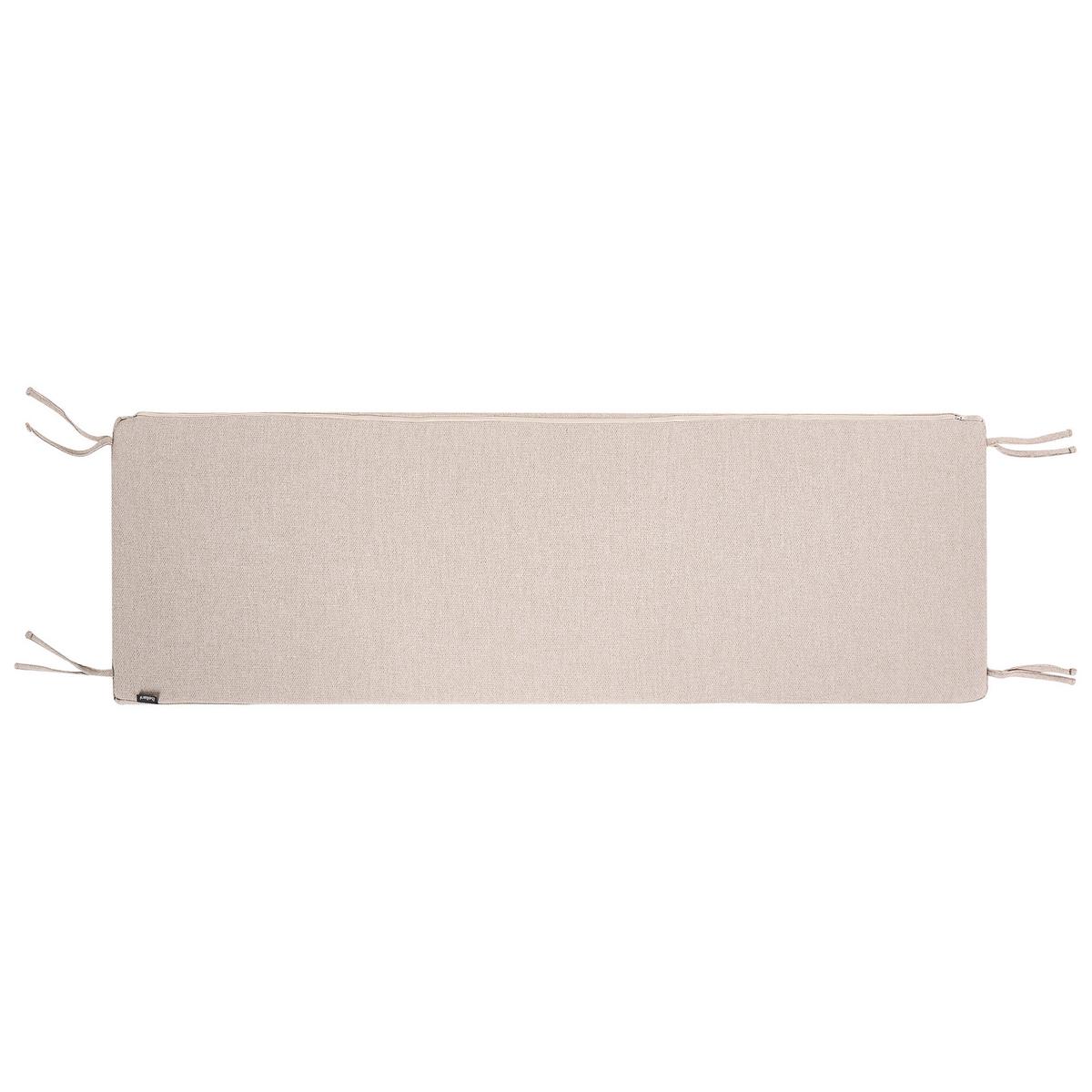 GARTENBANK mit Auflage 160 cm mit Stauraum Akazienholz Beige Sovana - Beige/Braun, Holz (160/91/60cm) - Beliani