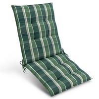 NIEDERLEHNERAUFLAGE Sun-NL 105/50/8cm Grün-Kariert - Multicolor, Textil (50/8/105cm) - Beautissu 