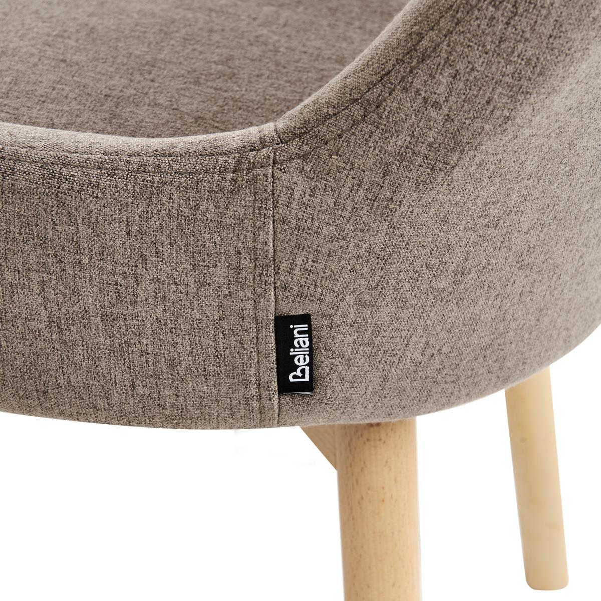 ESSZIMMERSTUHL 2er Set Stoff Braun Melfort - Braun, Holz/Textil (49/82/58cm) - Beliani