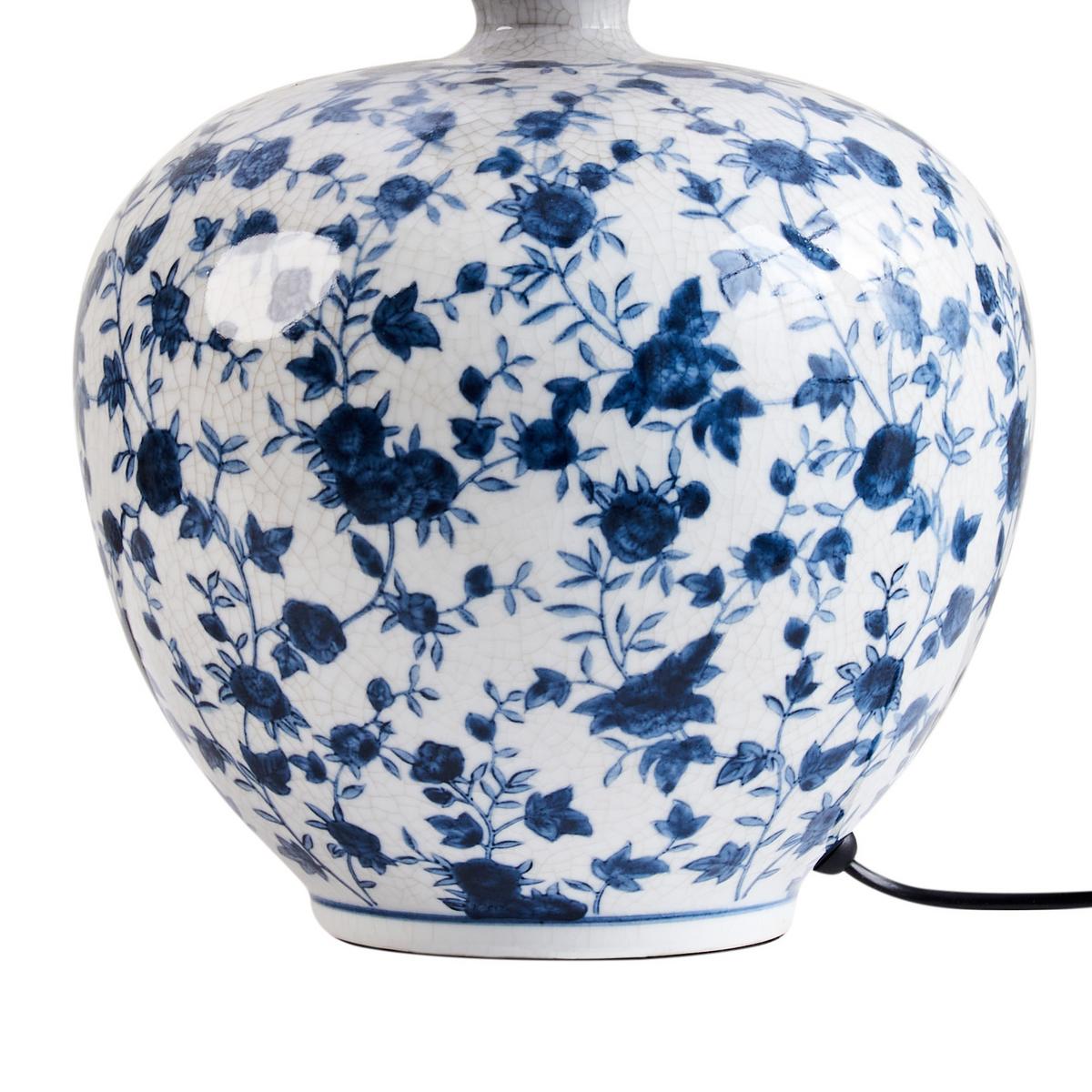 TISCHLAMPE Porzellan Weiß/Blau Silves - Blau/Weiß, Keramik (33/33/50cm) - Beliani