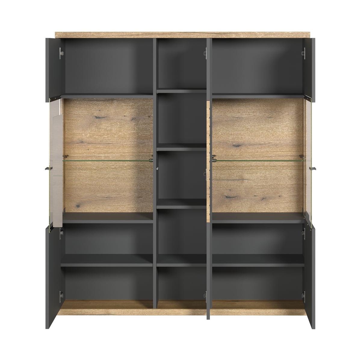 HIGHBOARD Norris Anthrazit - Anthrazit, Holzwerkstoff (131/147/38cm) - Trendteam