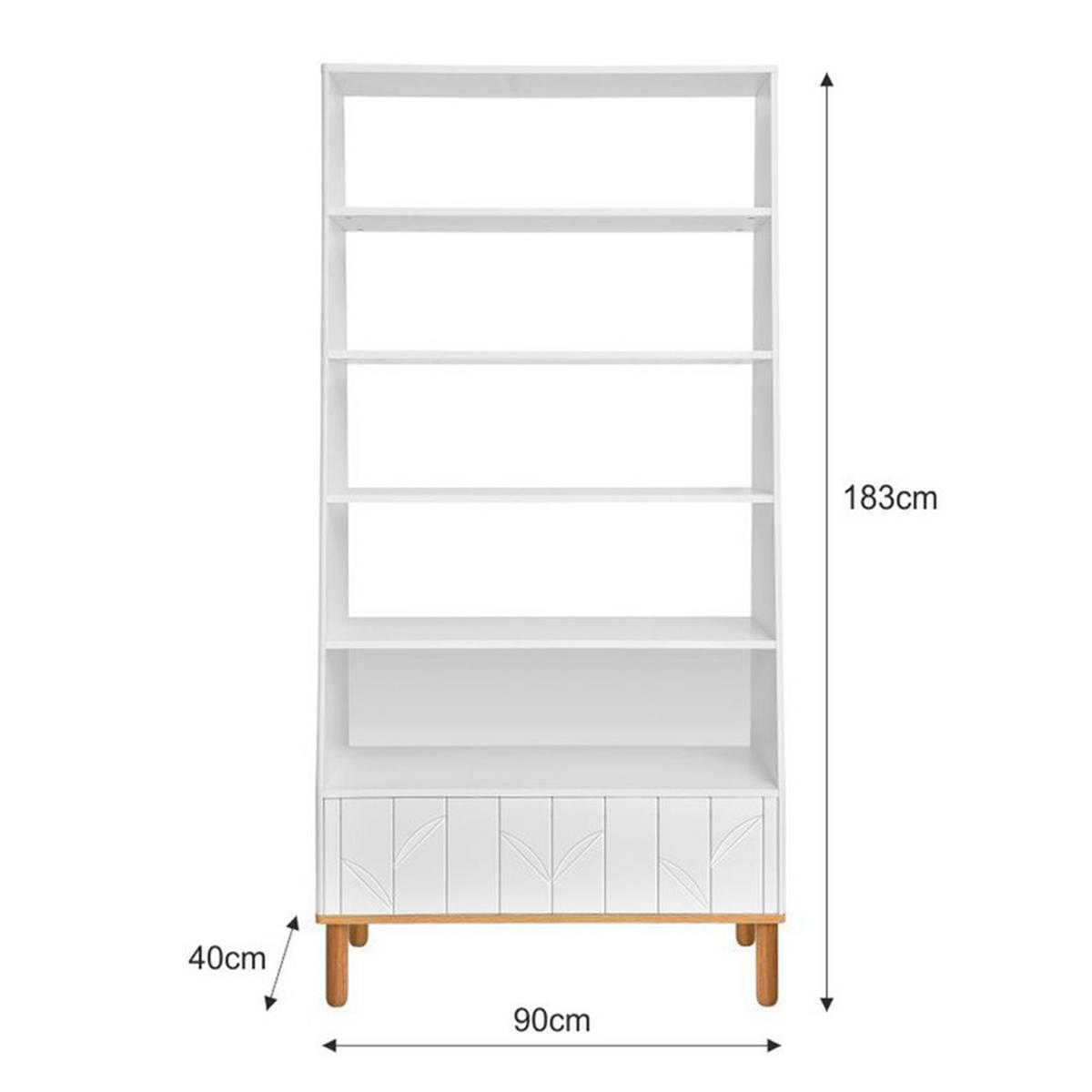 BÜCHERREGAL Weiß und Holz - Weiß, Holzwerkstoff (90/183/40cm) - Petits-meubles