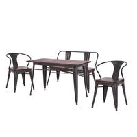 ESSZIMMER-SET Braun 4er-Set - Braun, Metall (120/115/60cm) - MCW