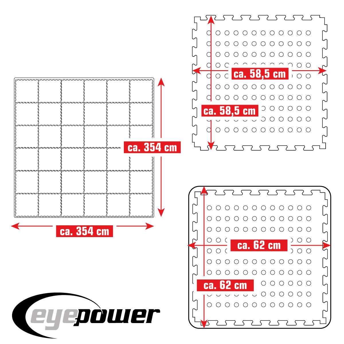 POOLMATTEN 12,5m² 36 EVA Matten 62 cm Blau - Blau, Kunststoff (62/62cm) - eyepower