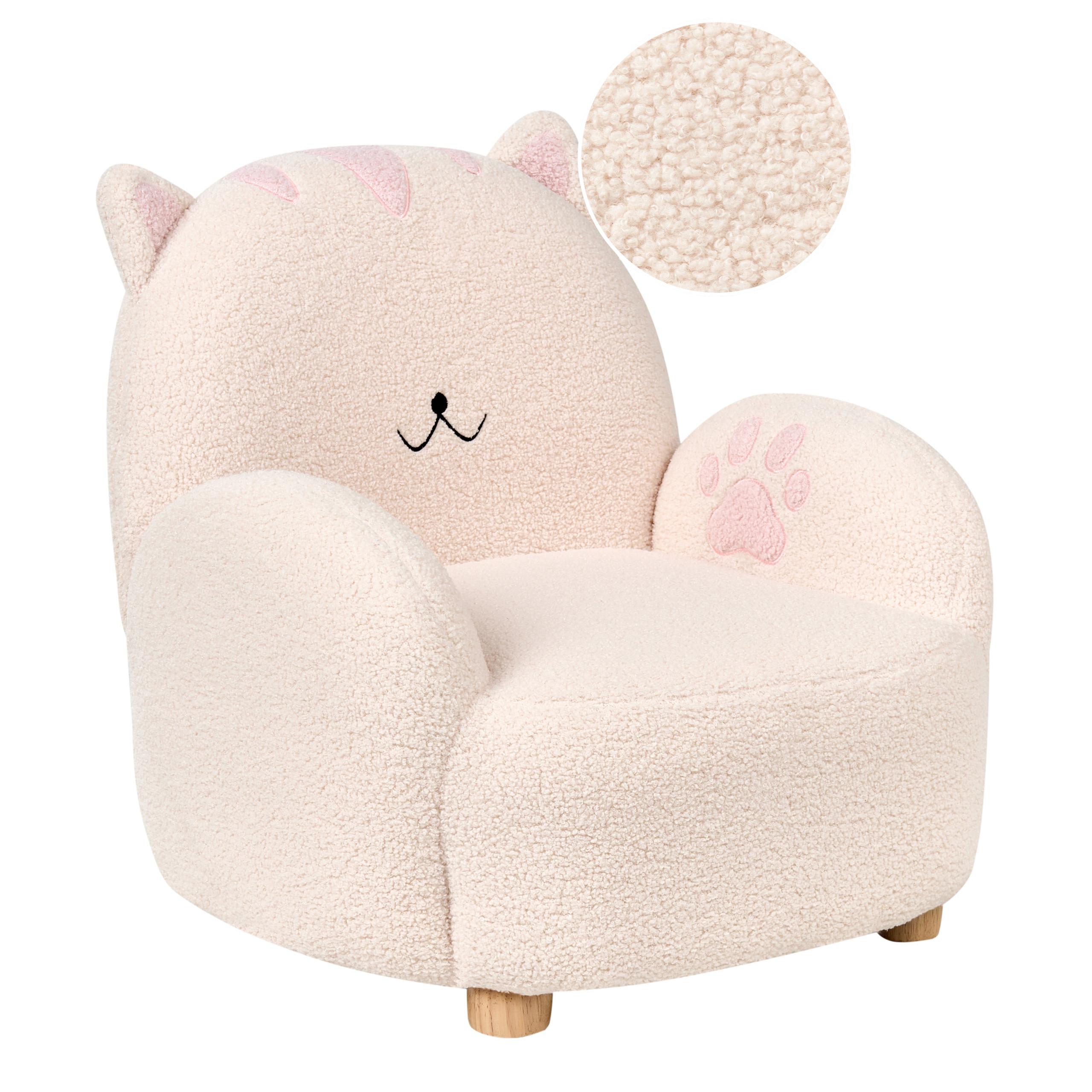 KINDERSESSEL Weiß Zoar - Creme/Braun, Textil (55/59/54cm) - Beliani