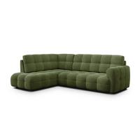 ECKSOFA MELLOW 5-Sitzer, olive - Schwarz/Grün, Holz/Textil (283/191cm) - Wozimo