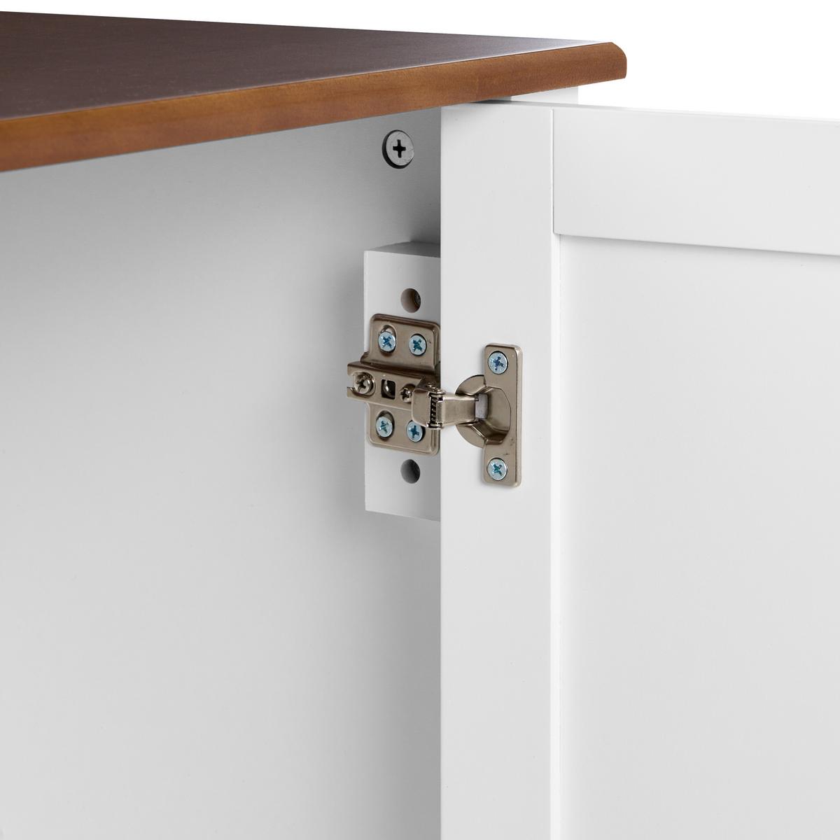 VITRINE 80 cm Weiß Pimba - Dunkelbraun, Holzwerkstoff (80/125/40cm) - Beliani