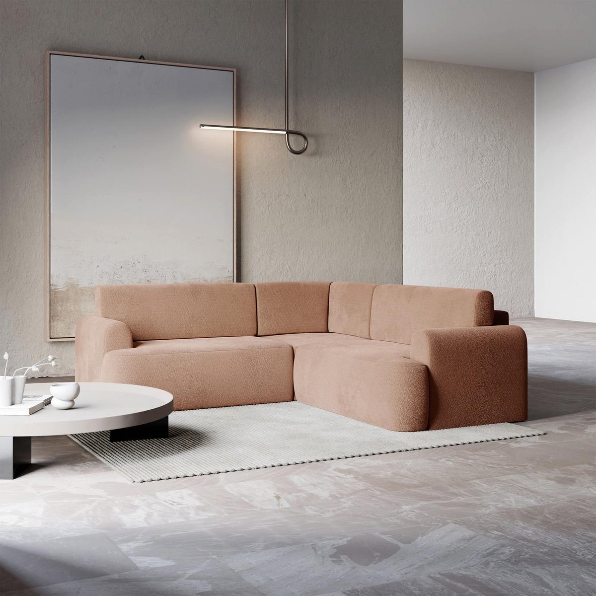 ECKSOFA Kaveo 245 cm universell mit Eckelement - Schwarz/Orange, Kunststoff/Textil (245/245cm) - Selsey