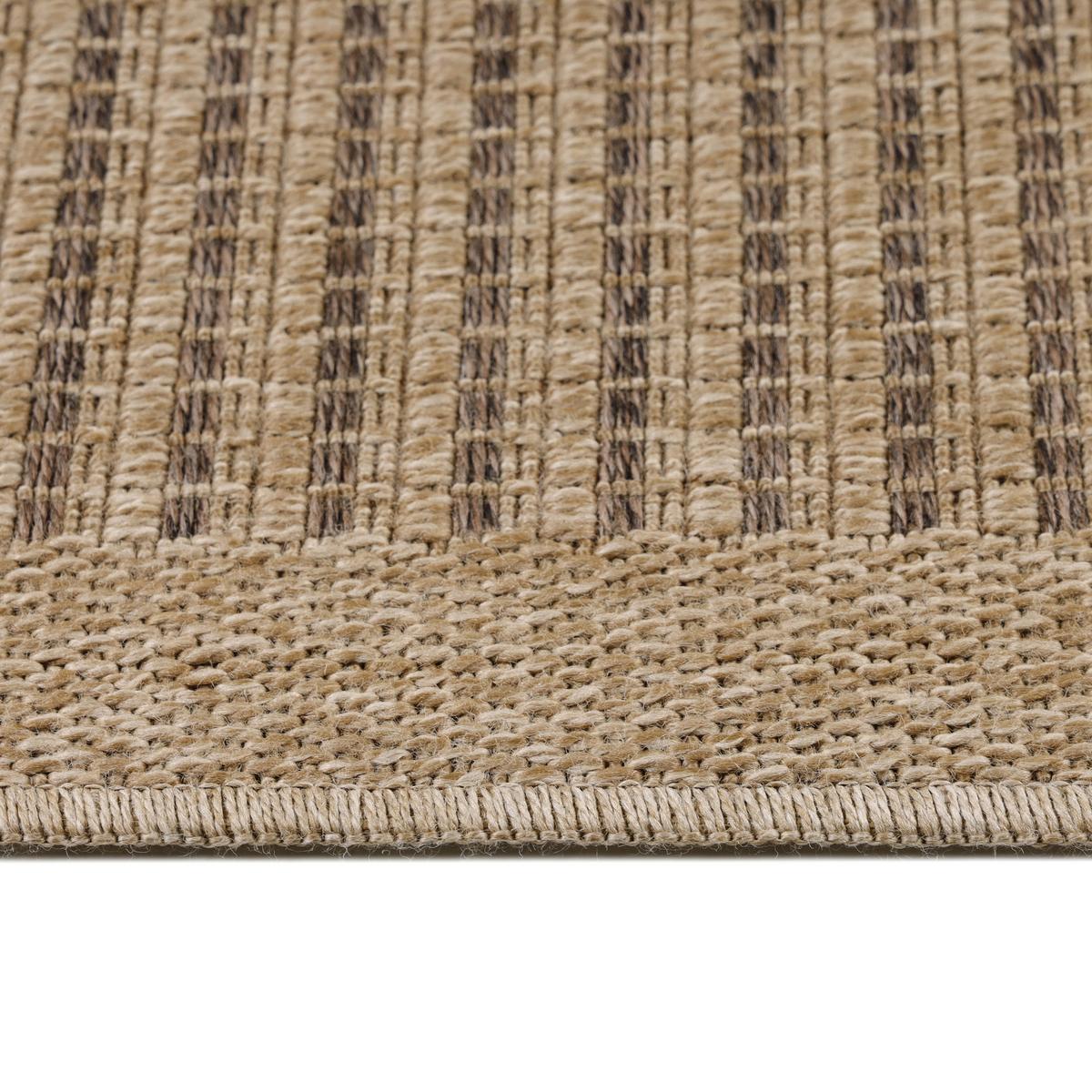 OUTDOORTEPPICH KASBERG, im Vintage-Stil, aus Polypropylen, Schwarz, 80 x 150 cm - Beige, Textil (150/80cm) - KADIMA DESIGN