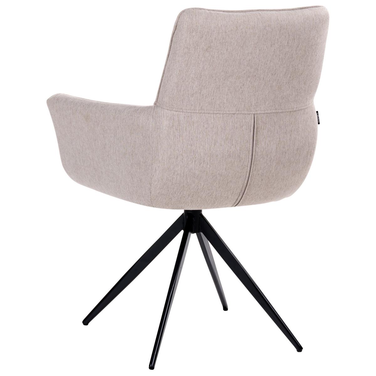 ESSZIMMERSTUHL drehbar Stoff Beige Corbie - Beige, Textil (62/89/67cm) - Beliani