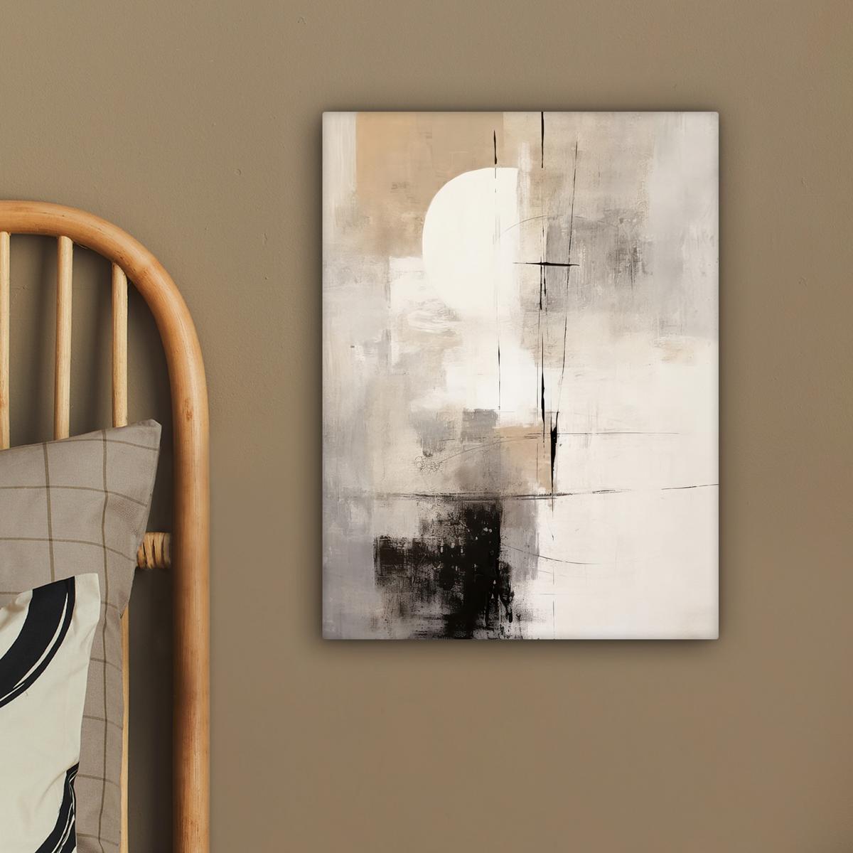 LEINWANDBILD Abstrakt - Kunst - Grau Room Decor 30x40 cm - Hellgrau, Textil (30/40cm) - MuchoWow