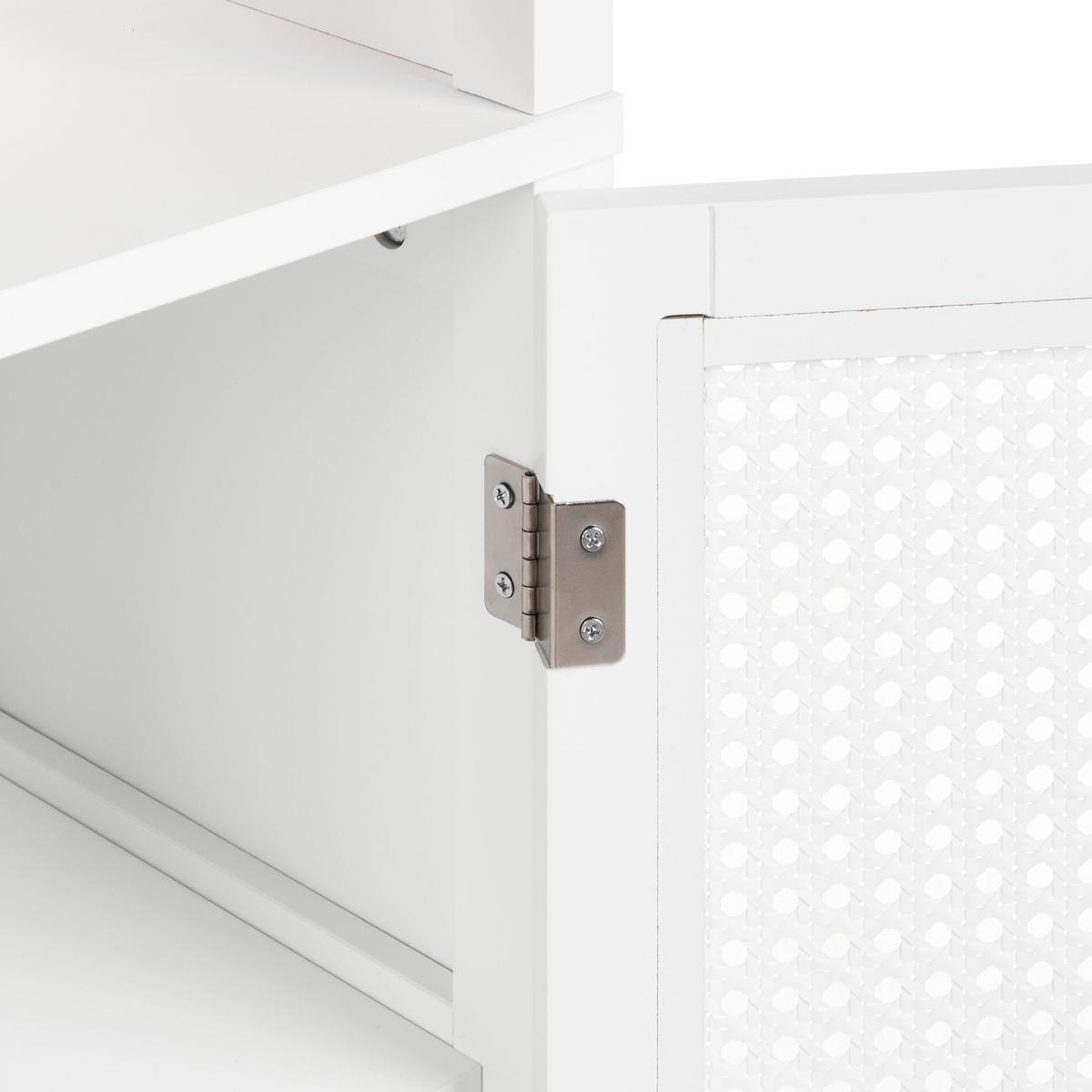 BADEZIMMERSCHRANK 40 cm Weiß Alamos - Weiß/Braun, Holzwerkstoff (40/160/30cm) - Beliani